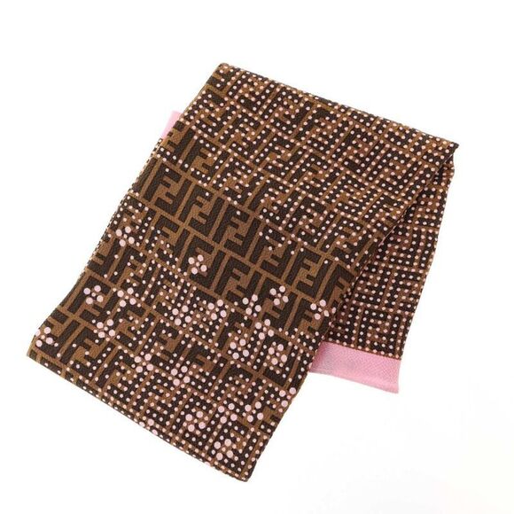 Fendi Accessories - Fendi×chiso Cherry Blossoms Fuji And Tower Crepe Shawl Brown×pink